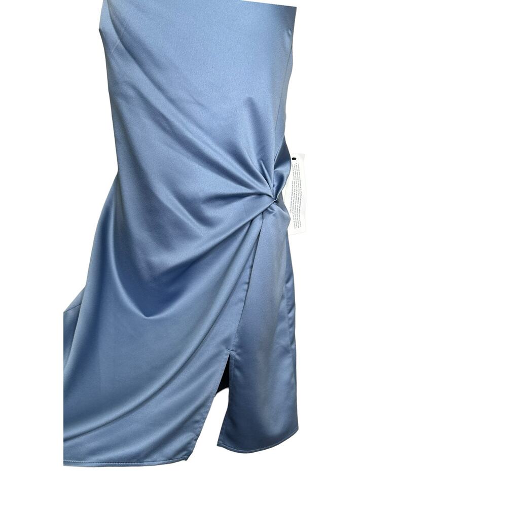 Topshop slate blue mini slip dress with side twist size 10 - Picture 12 of 15